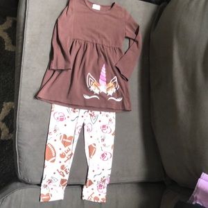 Adorable unicorn fall football outfit